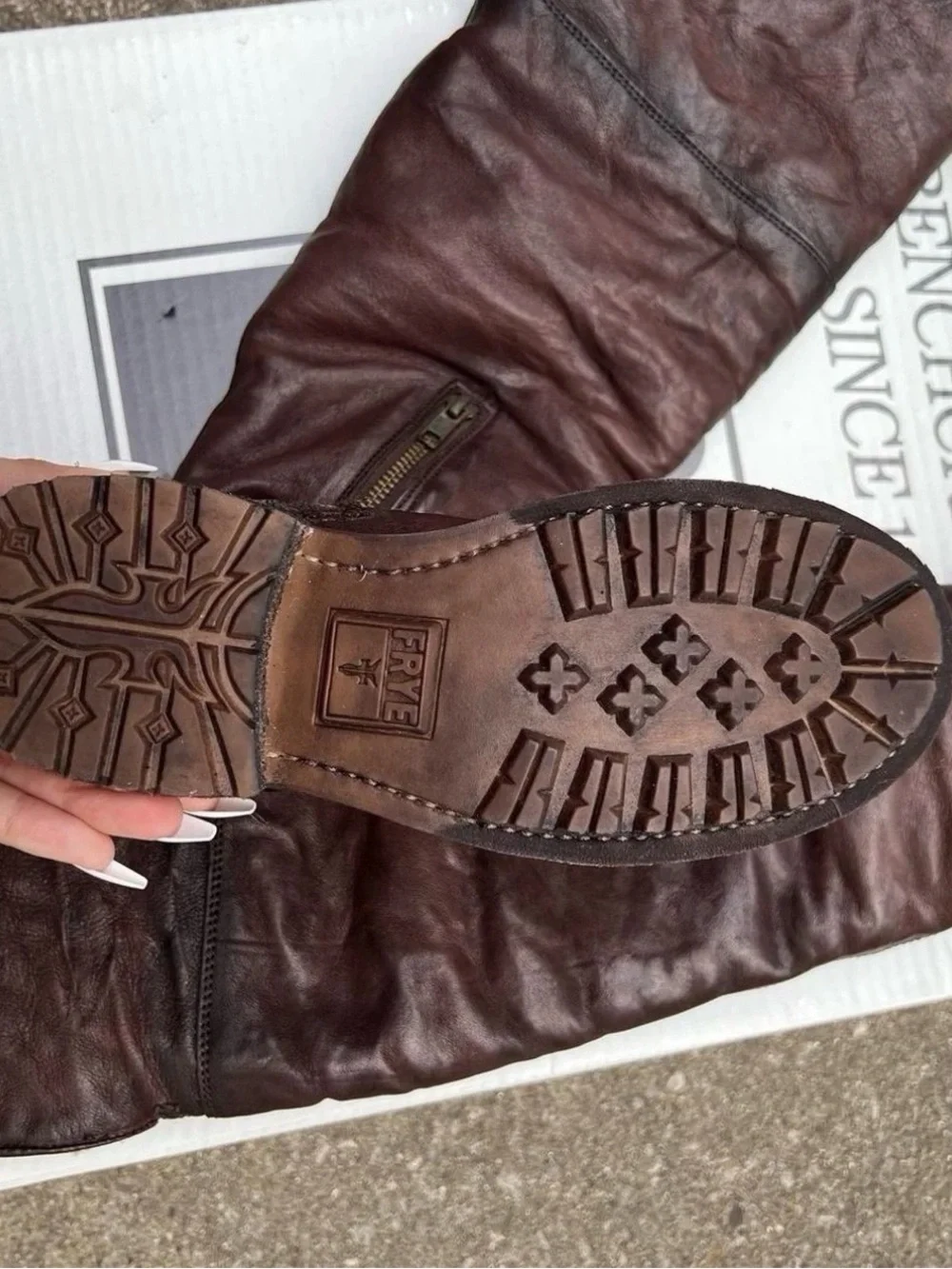 FRYE Boots Valerie OTK Dark Brown Shearling Leather Womens size 5.5 NIB NWT